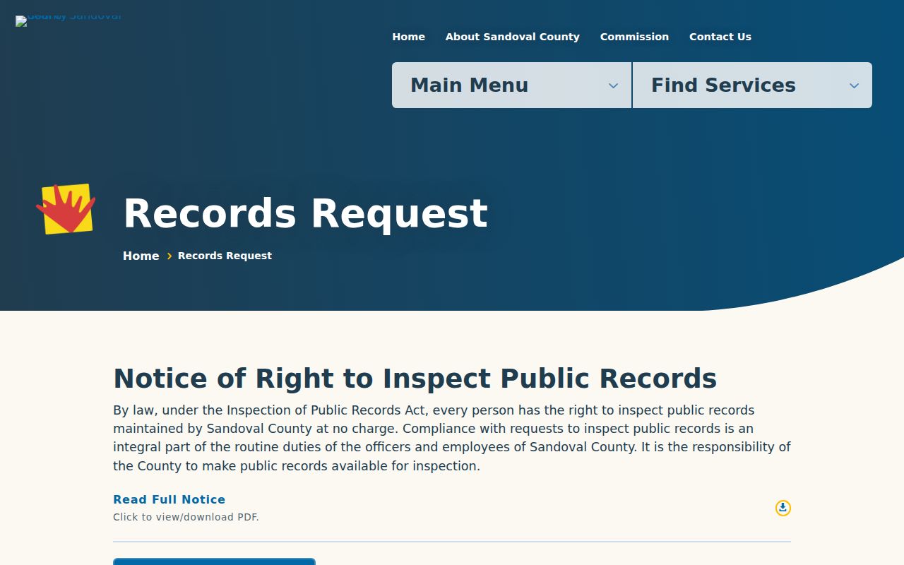 Sandoval County IPRA request route for warrant records