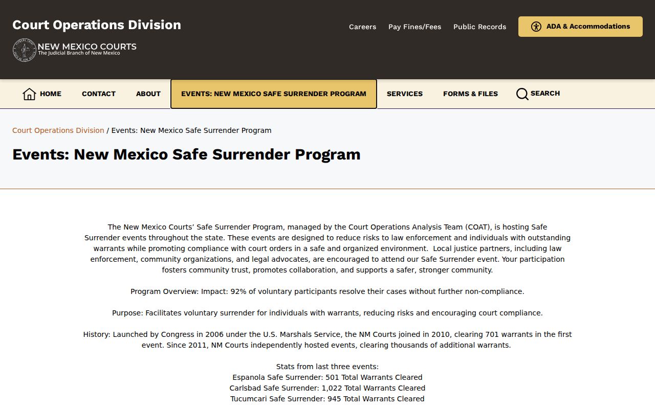 New Mexico court-run warrant clearing model for Sandoval County