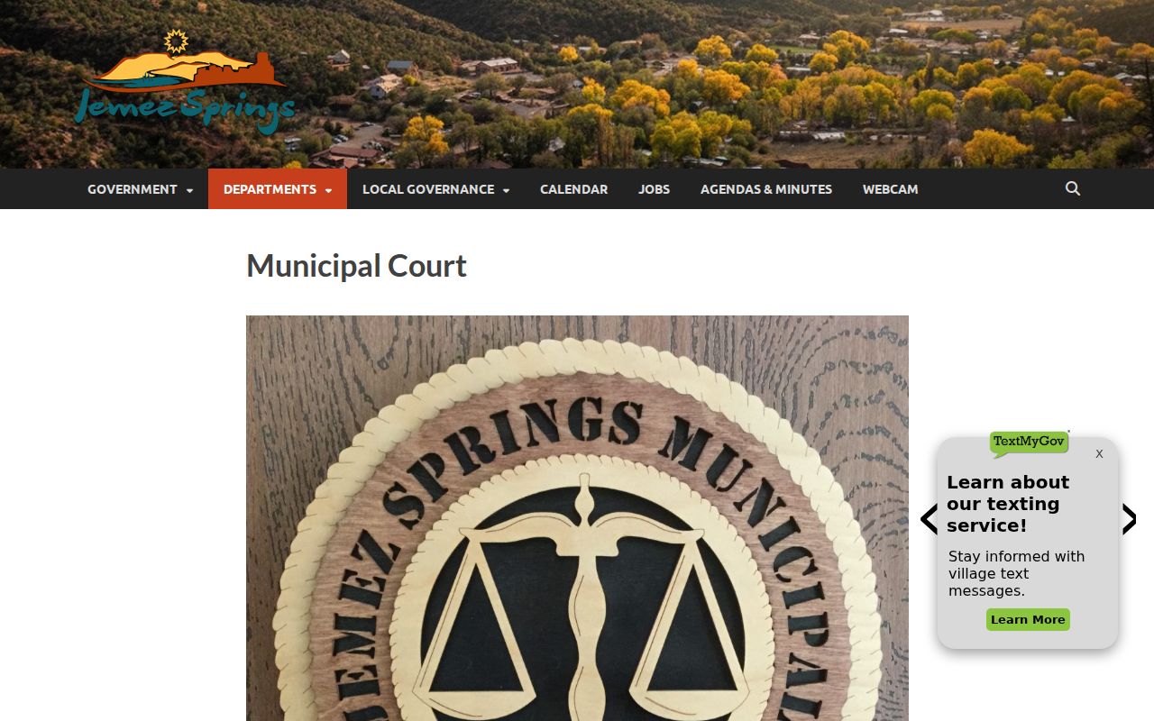 Jemez Springs municipal court for city warrant records